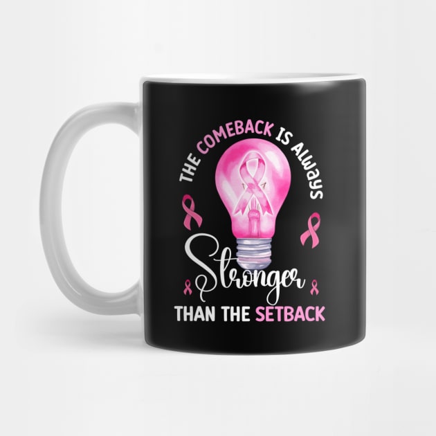 The Comeback Is Always Stronger Than The Setback Breast Cancer Awareness by AlmaDesigns